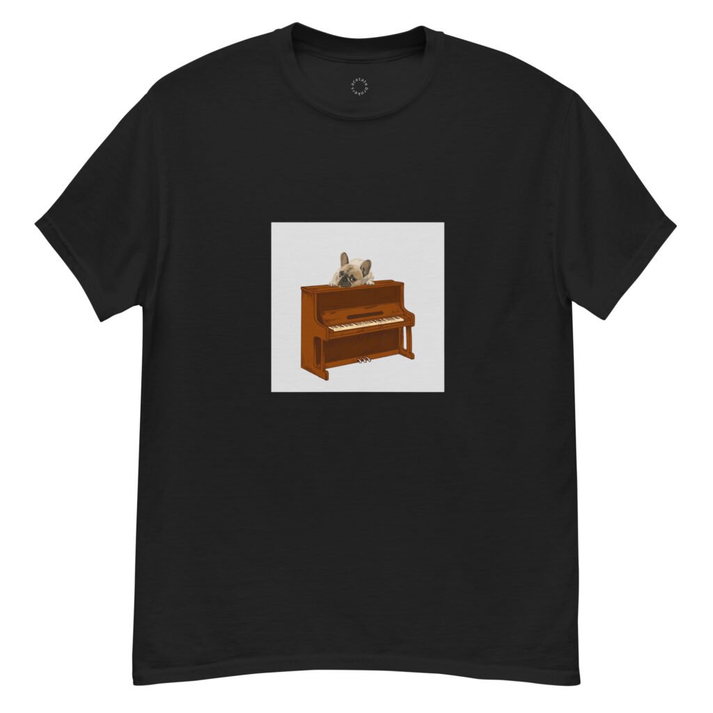 Piano Dog Graphic Tee | Black